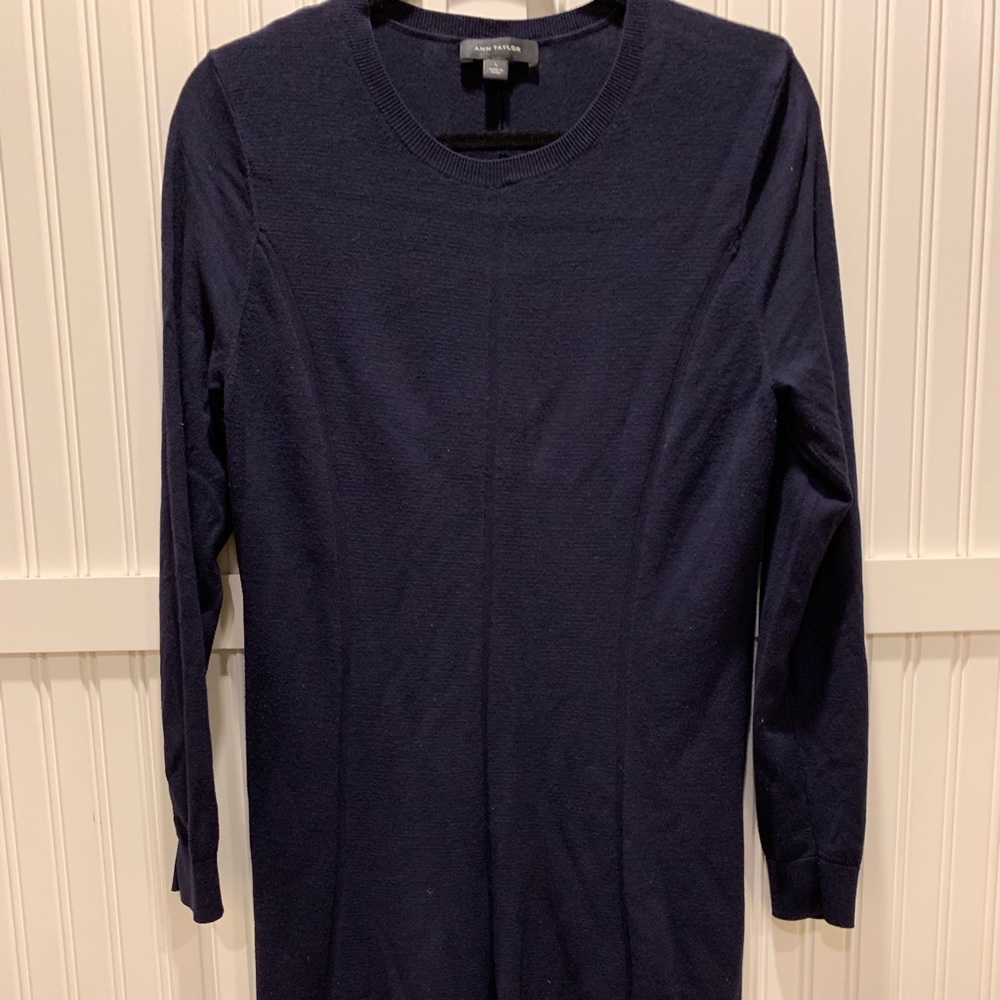 Ann Taylor Navy long sleeve dress